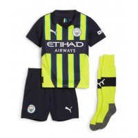 Manchester City Erling Haaland #9 Bortedraktsett Barn 2024-25 Kortermet (+ Korte bukser)